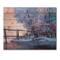 Designart - Winter Scenery With Bridge Of Meandering River I - Lake House Print on Natural Pine Wood